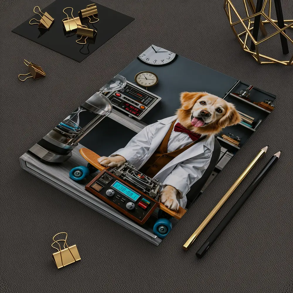 Golden Retriever Scientist Dog Laboratory Setting – Notebooks