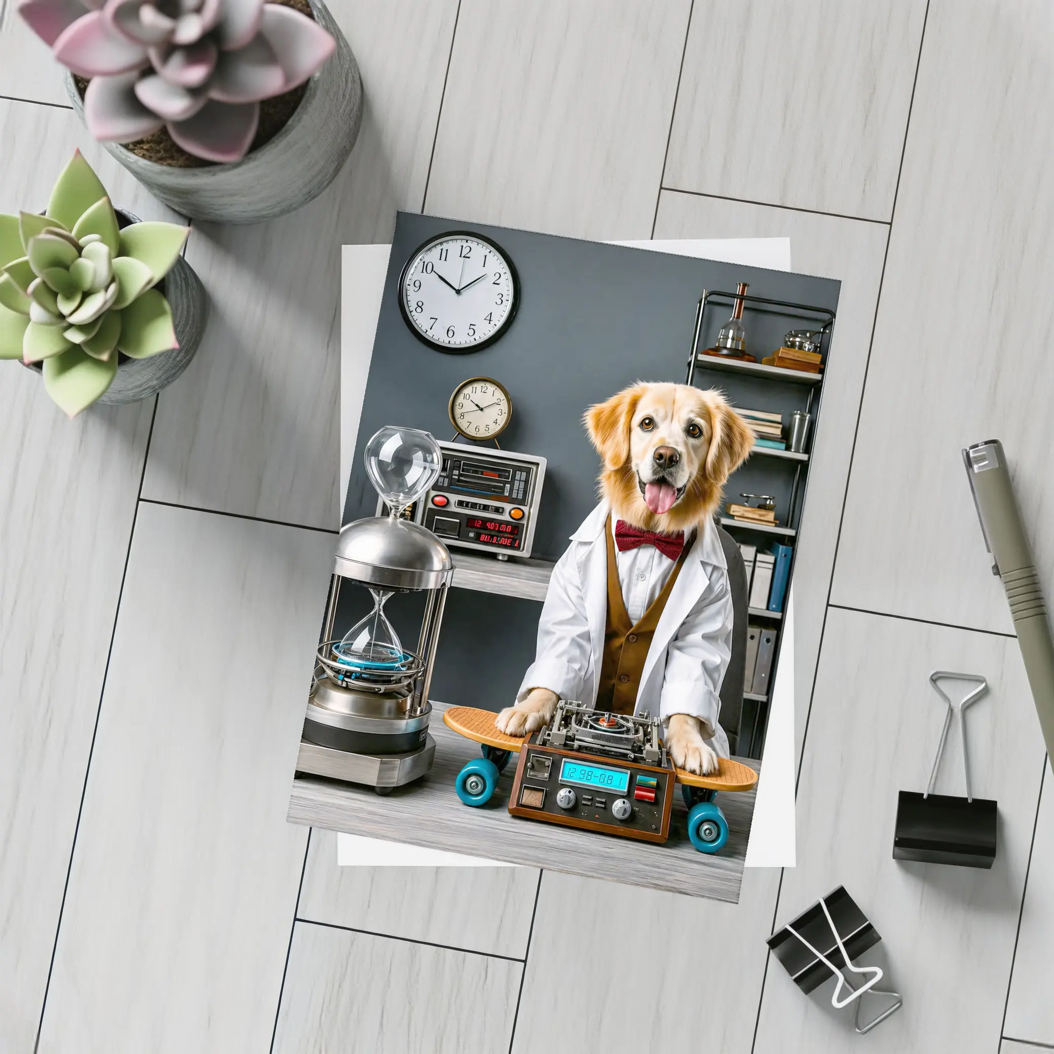 Golden Retriever Scientist Dog Laboratory Setting – Postcards