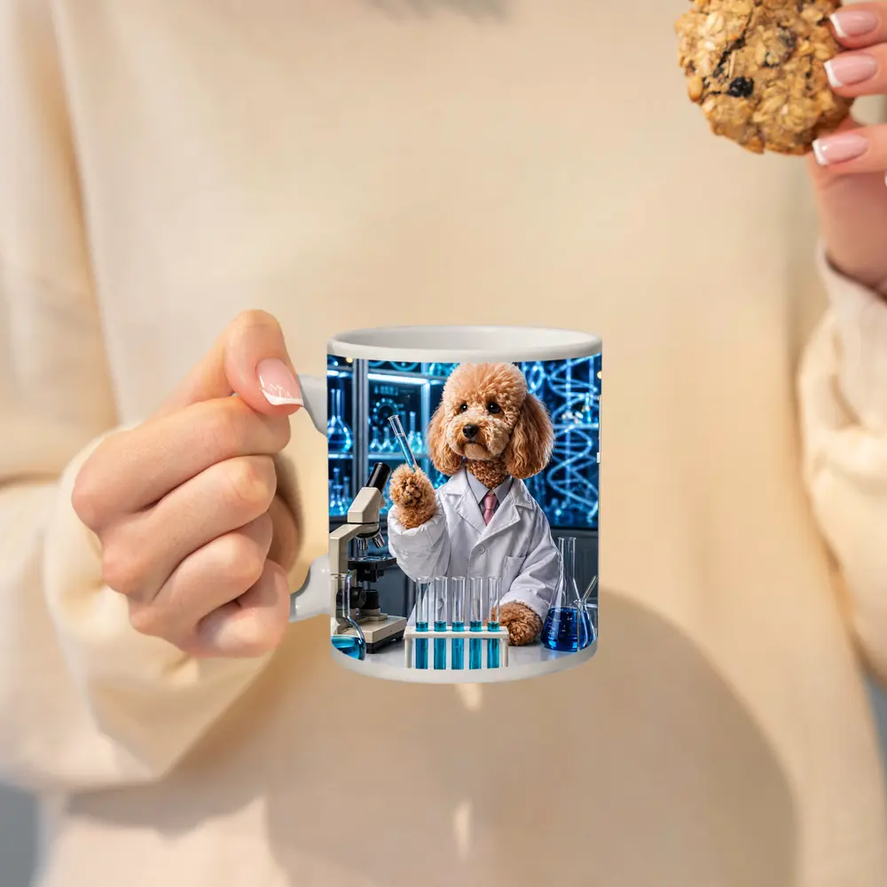 Poodle Scientist In High Tech Laboratory – Mugs