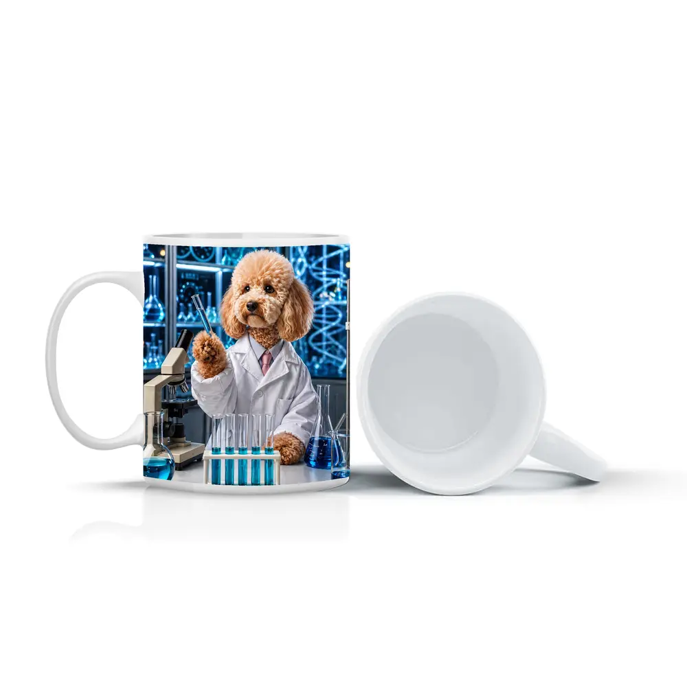 Poodle Scientist In High Tech Laboratory – Mugs