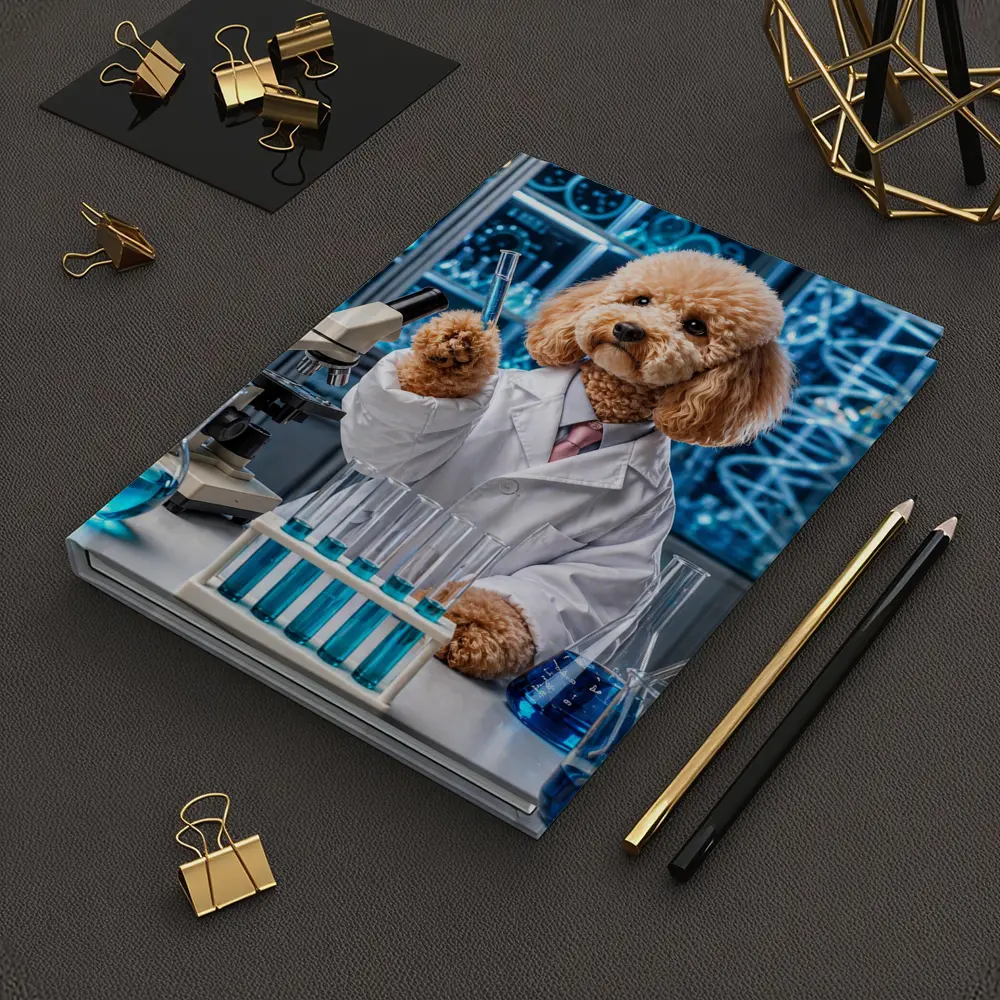 Poodle Scientist In High Tech Laboratory – Notebooks