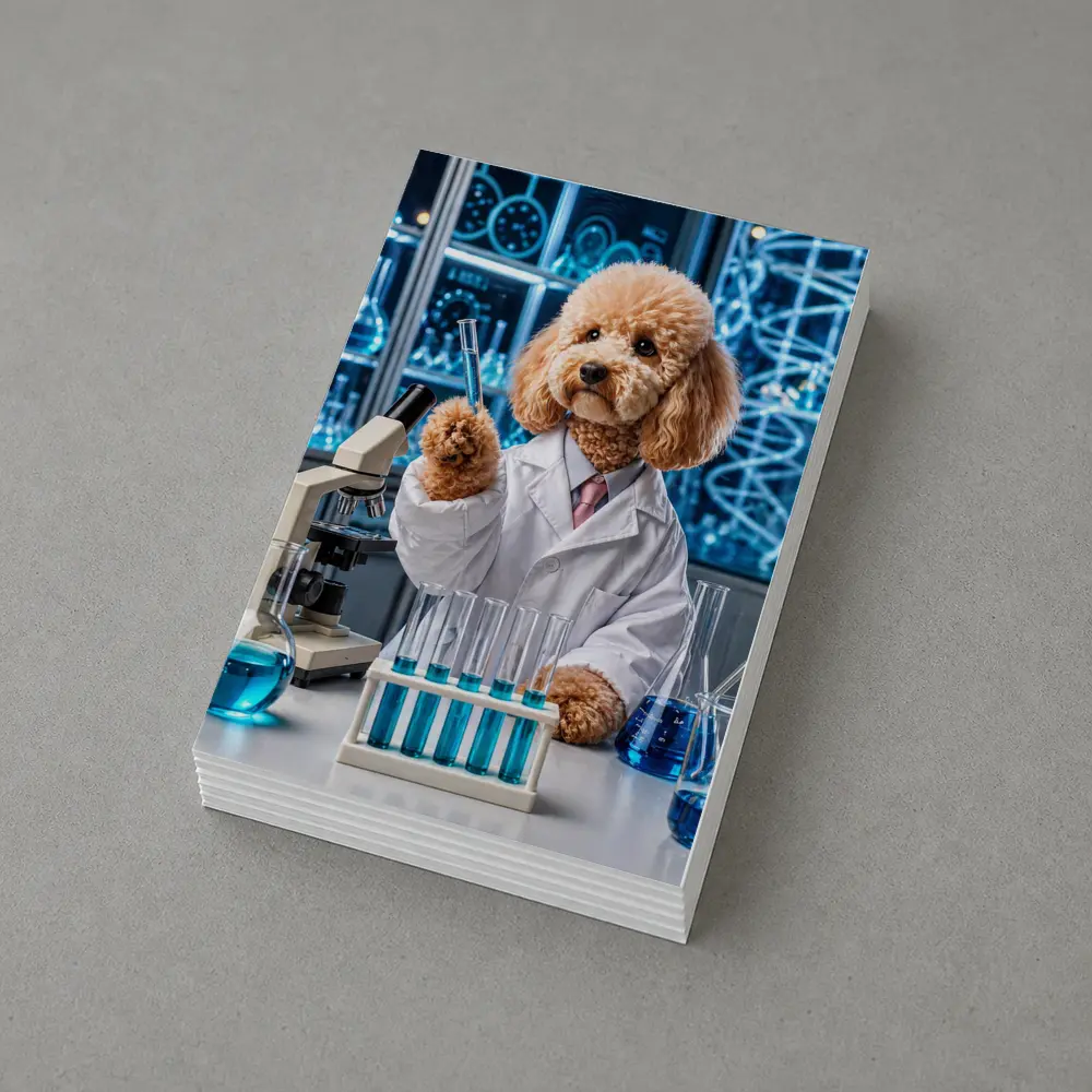 Poodle Scientist In High Tech Laboratory – Postcards