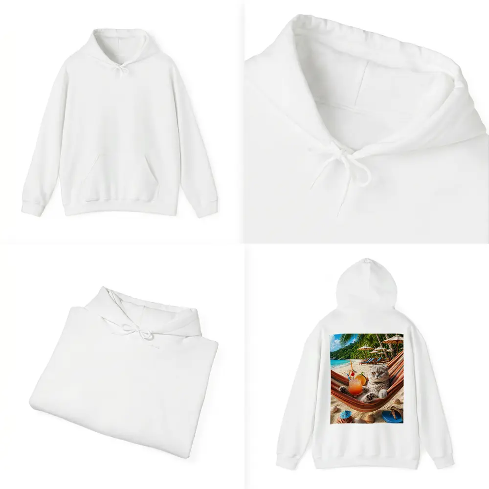 Scottish Fold Cat Relaxing Beach Hammock Cocktail – Hoodies