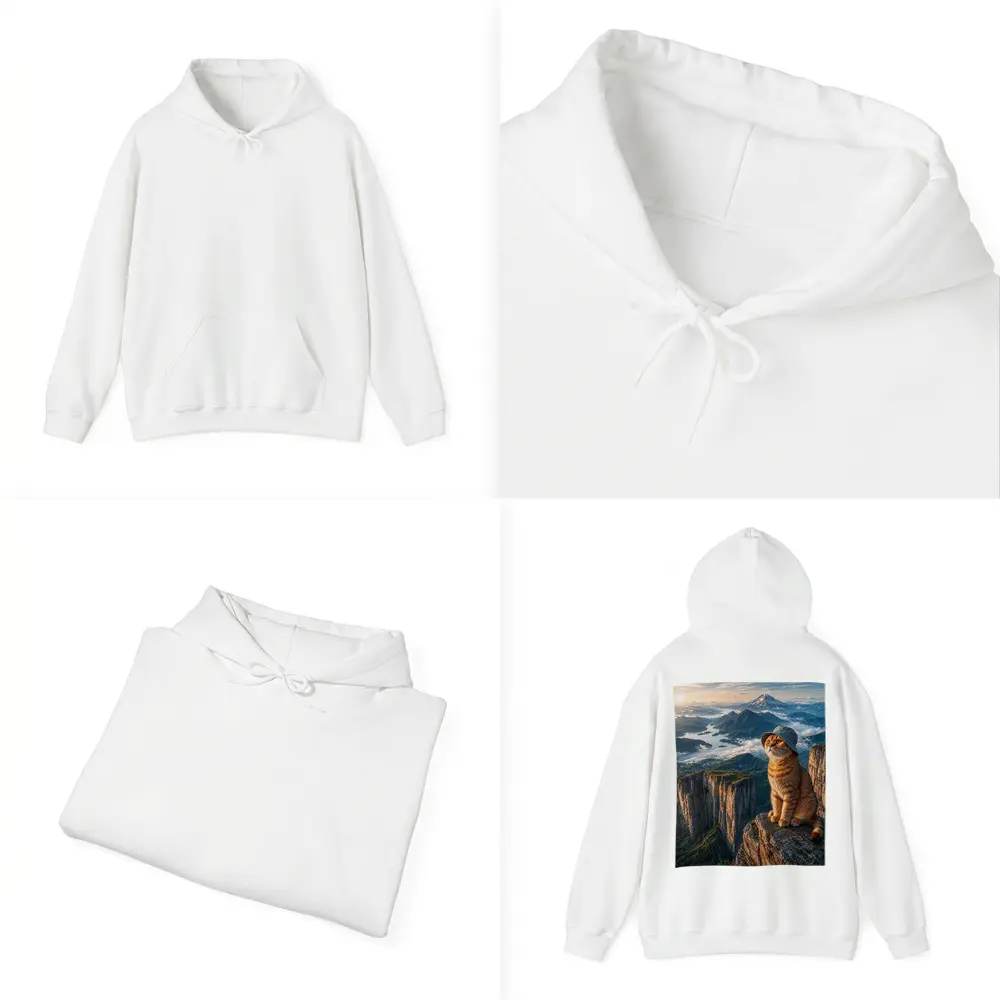 Scottish Fold Cat Mountain Summit Scenic View – Hoodies