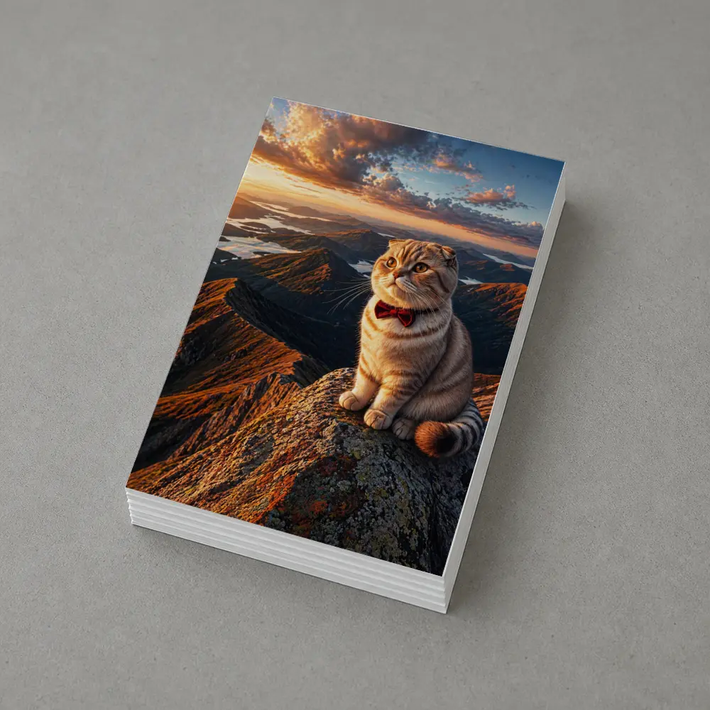 Scottish Fold Cat Mountain Sunset Landscape – Postcards