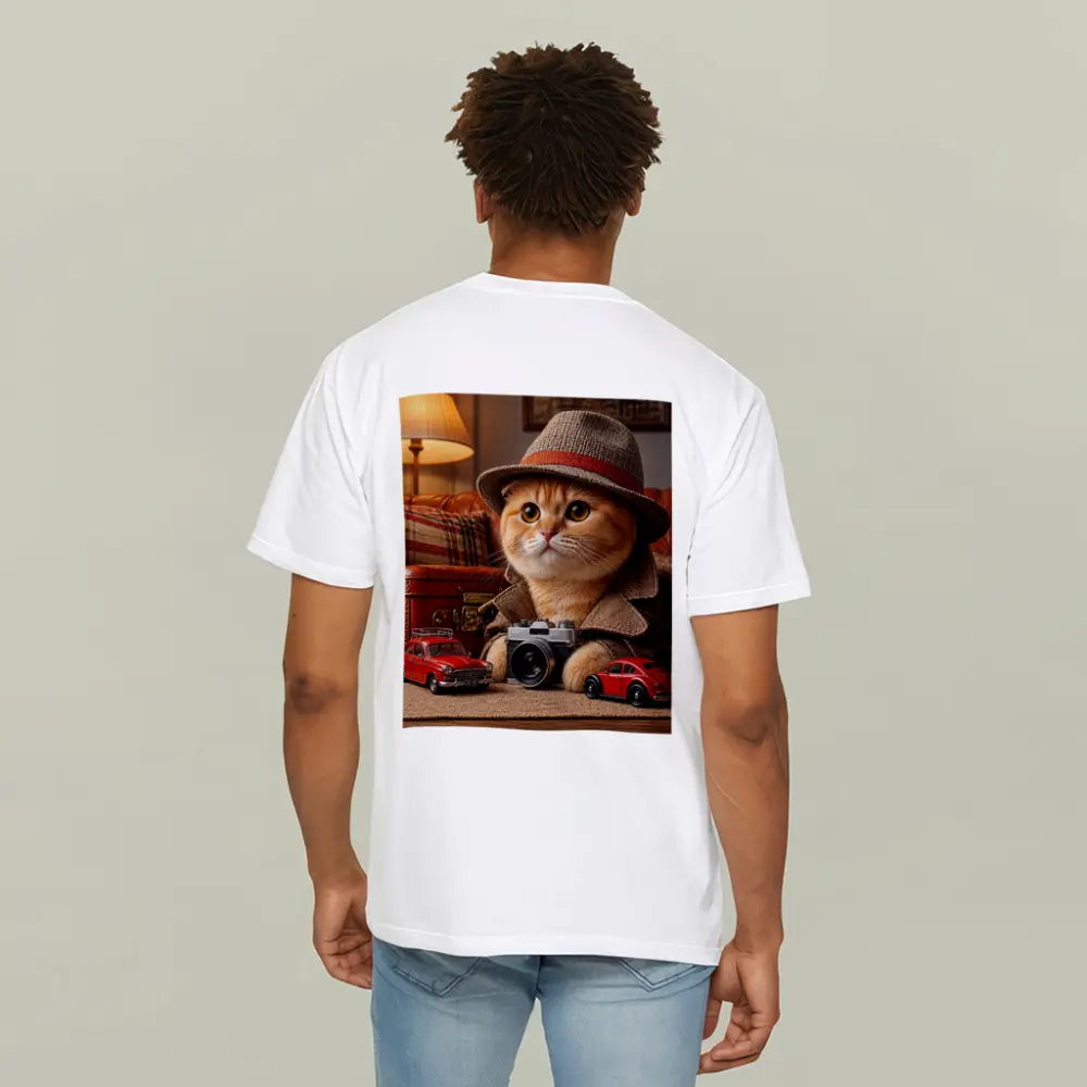 Scottish Fold Detective Cat Camera Retro Cars – T-Shirts
