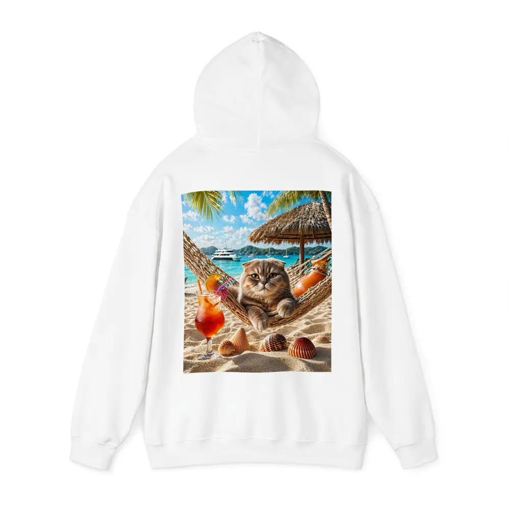 Scottish Fold Cat Relaxing Beach Hammock Cocktail – Hoodies