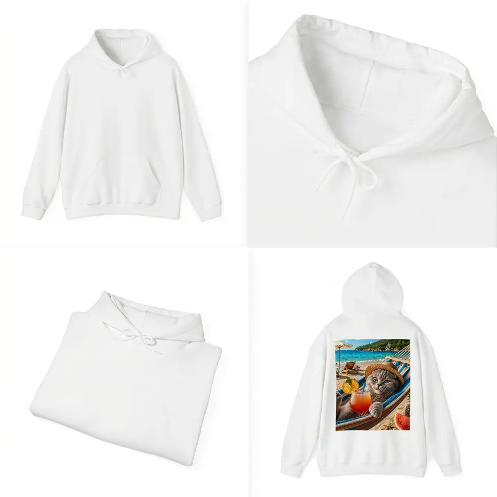 Scottish Fold Cat Relaxing Beach Hammock Cocktail – Hoodies