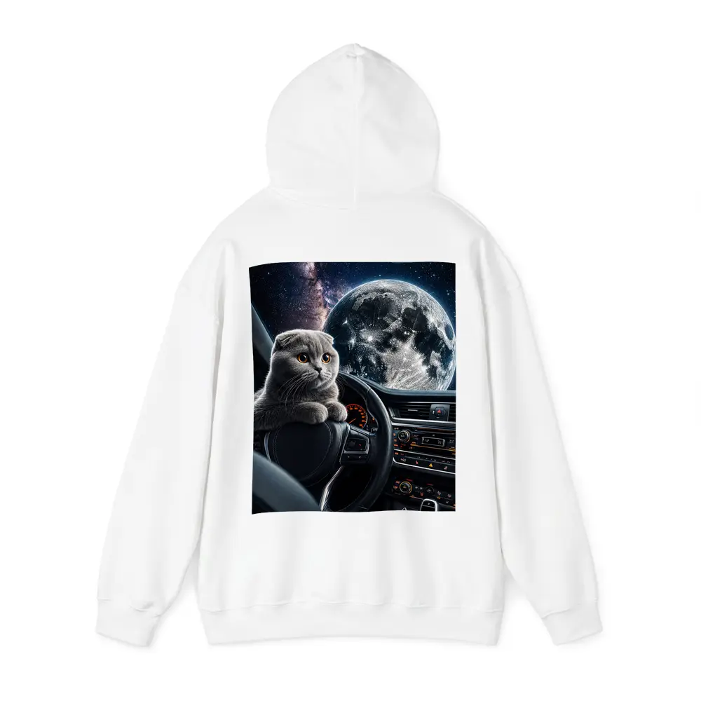 Scottish Fold Cat Driving Through Space – Hoodies