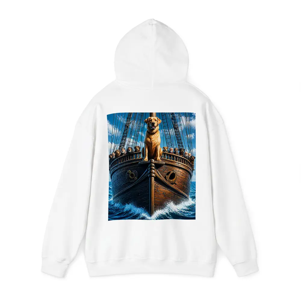 Golden Retriever Captain On Sailing Ship Ocean – Hoodies