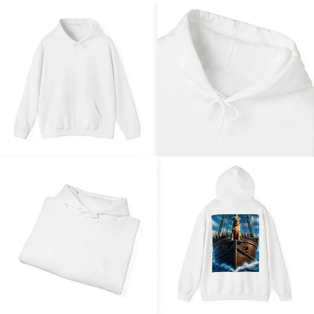 Golden Retriever Captain On Sailing Ship Ocean – Hoodies