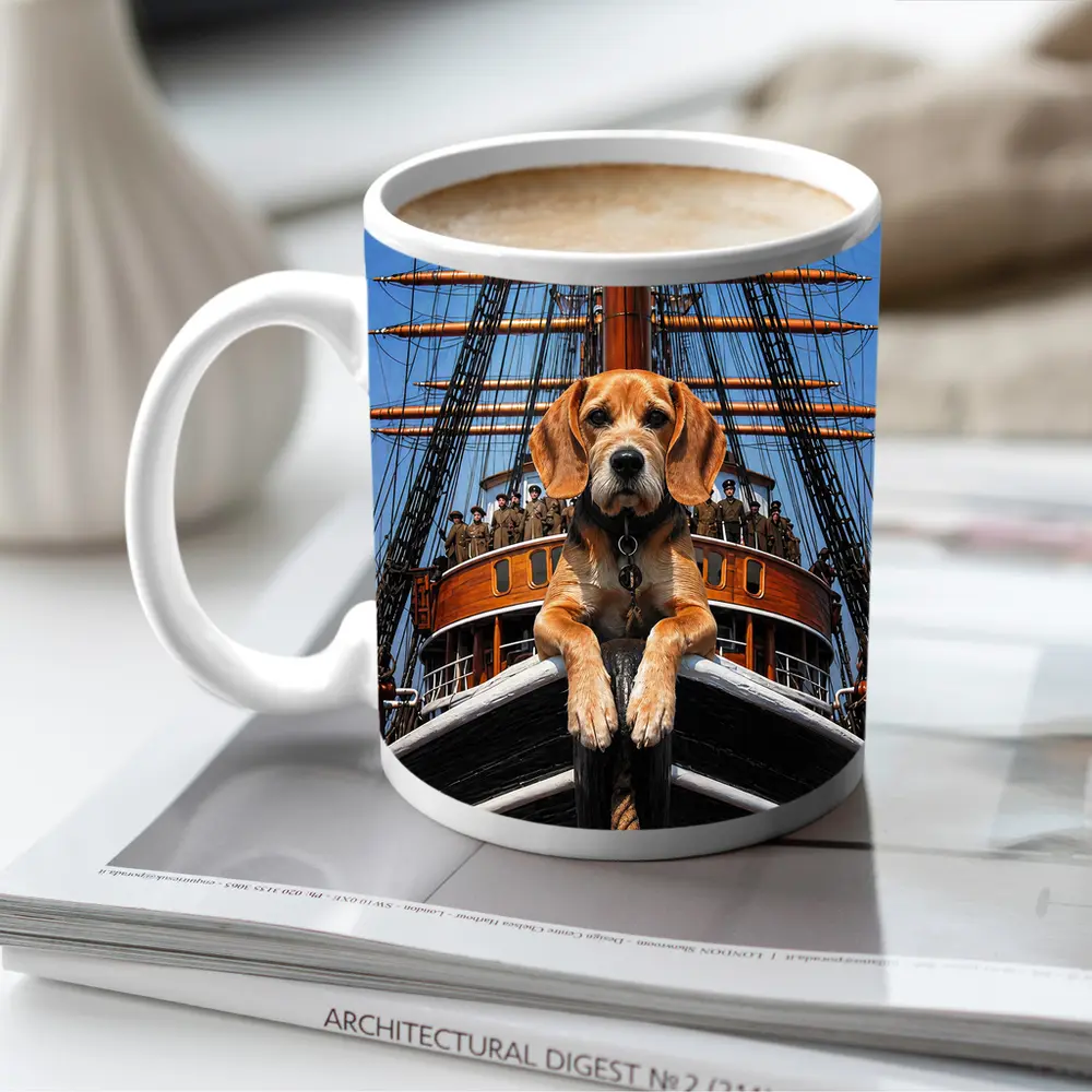 Beagle Dog On Historical Sailing Ship – Mugs