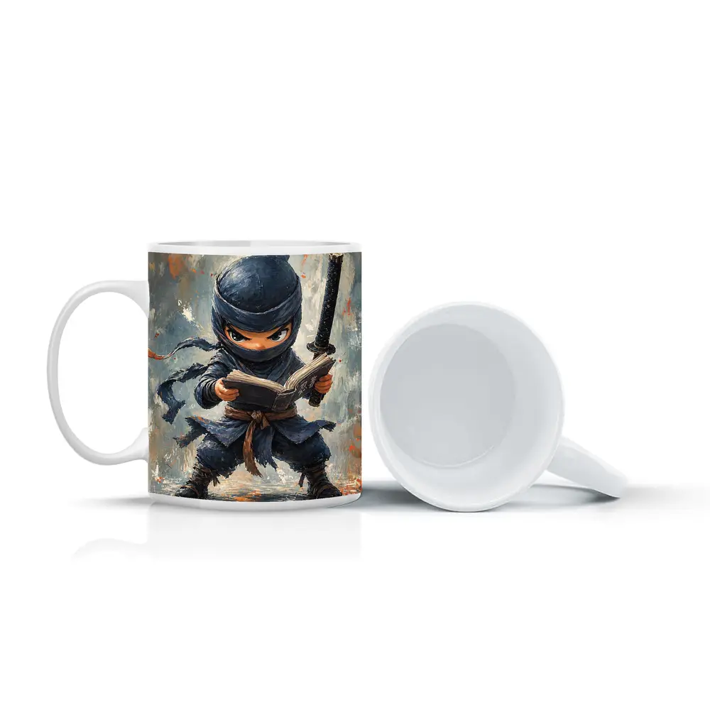 Little Ninja Reading Book With Katana – Mugs