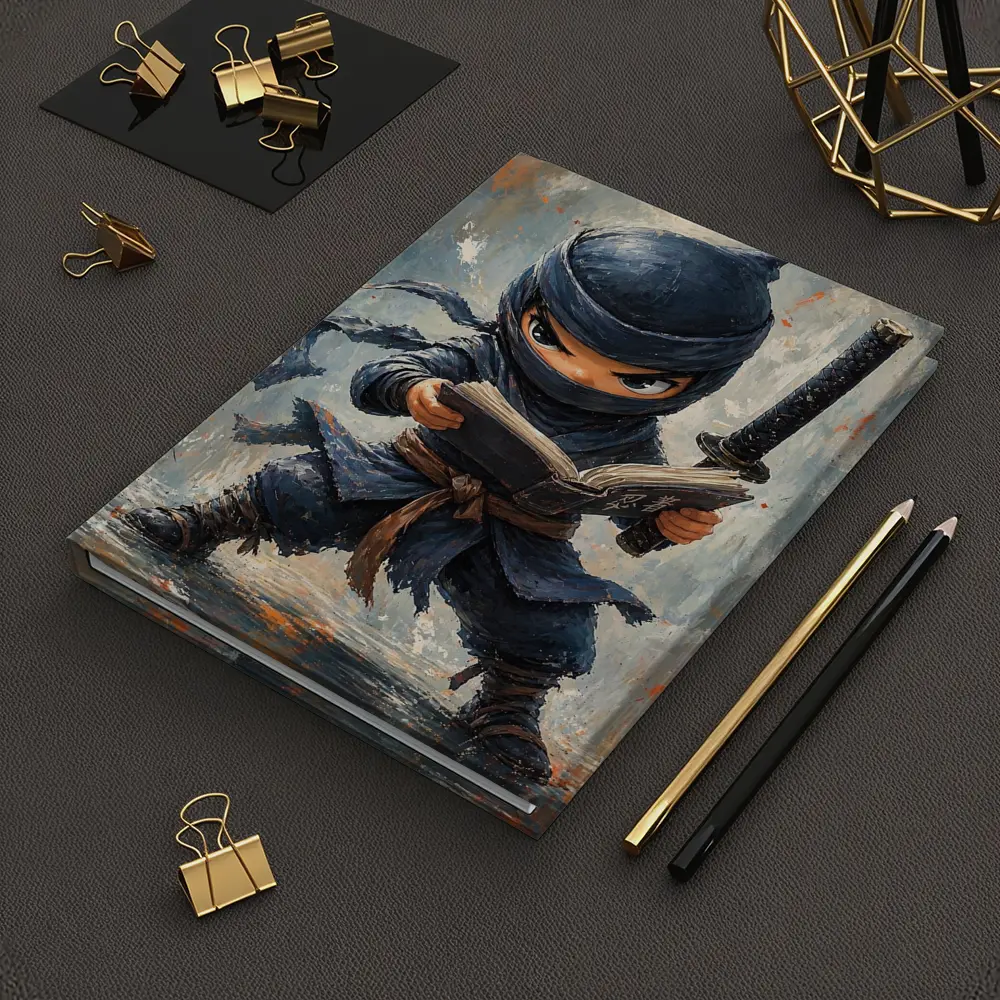 Little Ninja Reading Book With Katana – Notebooks
