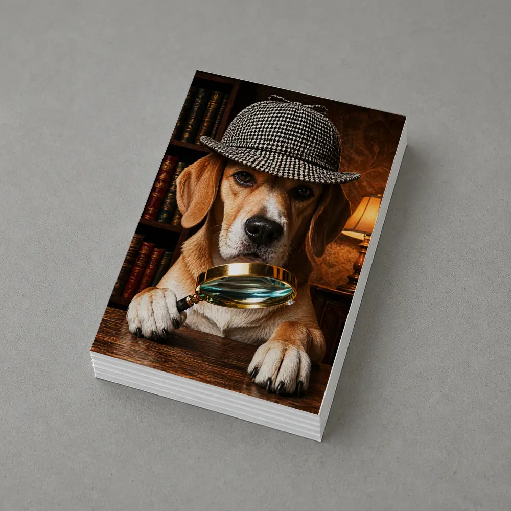 Beagle Detective Dog Library Magnifying Glass – Postcards