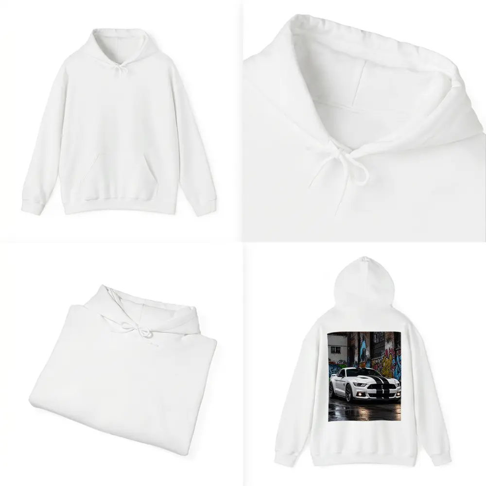 Ford Mustang Shelby GT500 White Graffiti Street – Hoodies