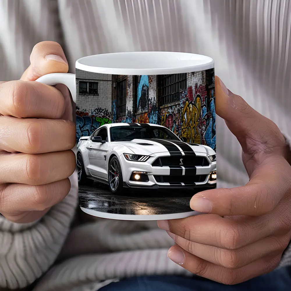 Ford Mustang Shelby GT500 White Graffiti Street – Mugs