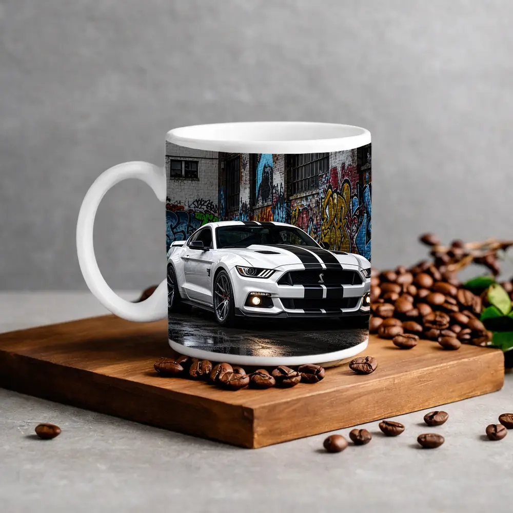 Ford Mustang Shelby GT500 White Graffiti Street – Mugs