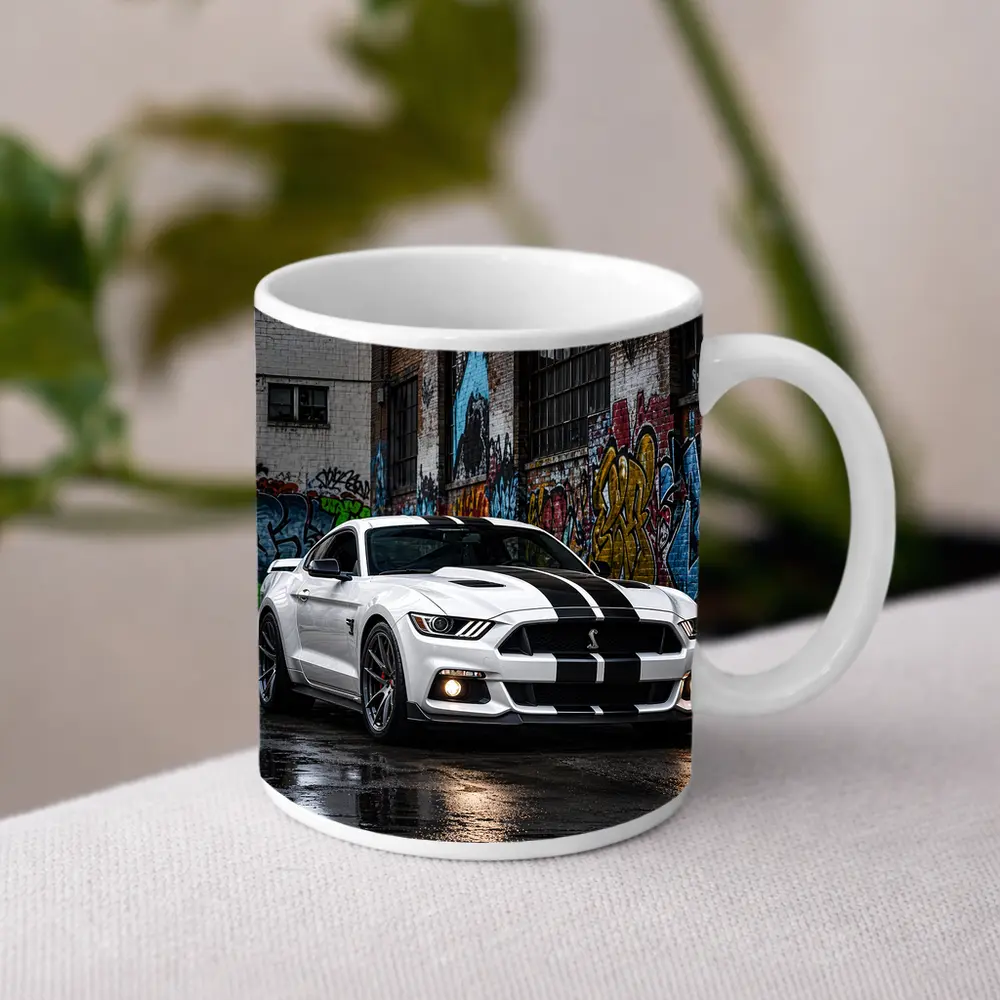 Ford Mustang Shelby GT500 White Graffiti Street – Mugs