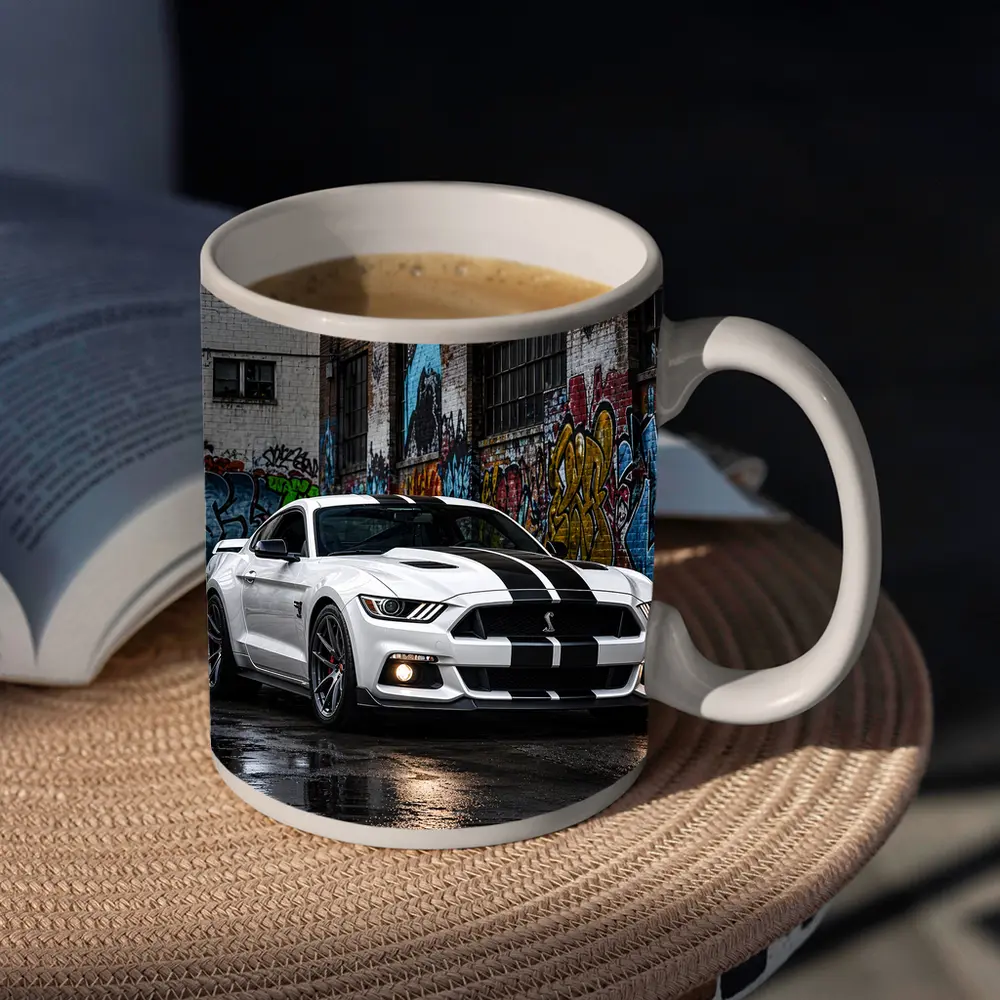 Ford Mustang Shelby GT500 White Graffiti Street – Mugs