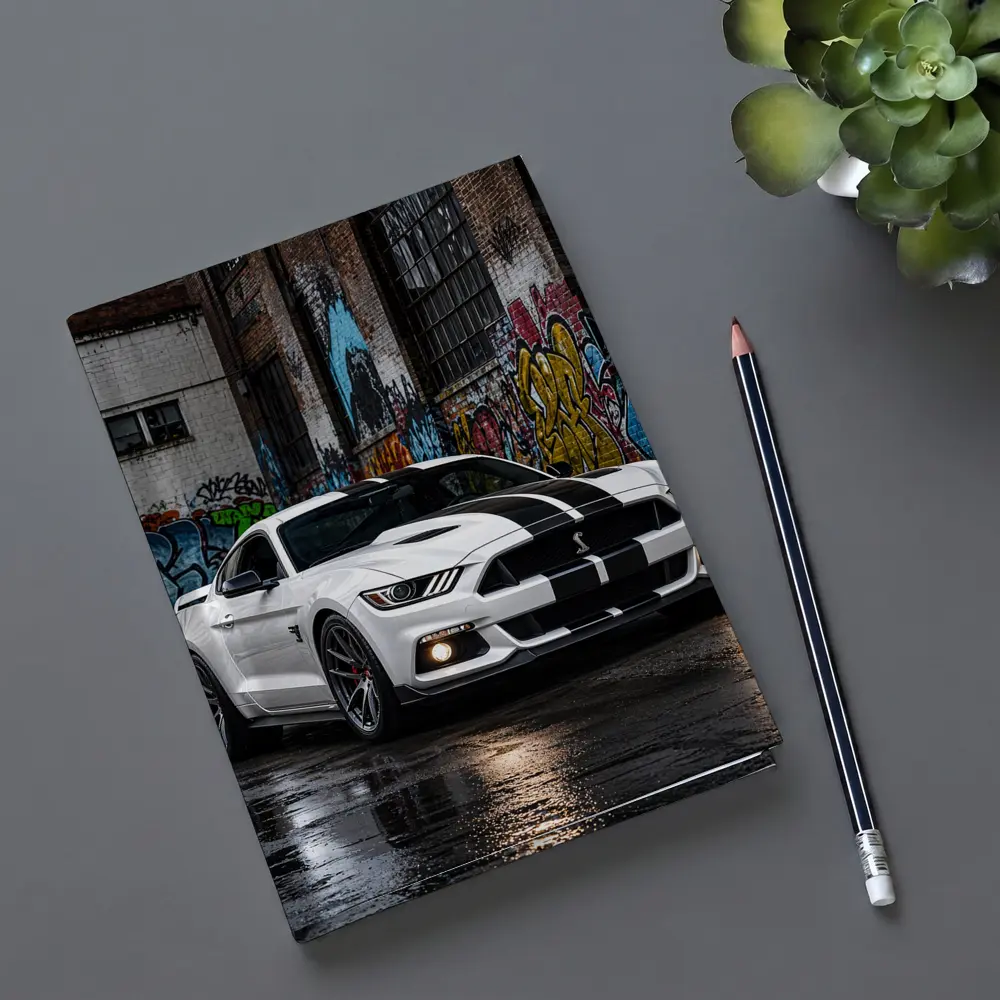 Ford Mustang Shelby GT500 White Graffiti Street – Notebooks