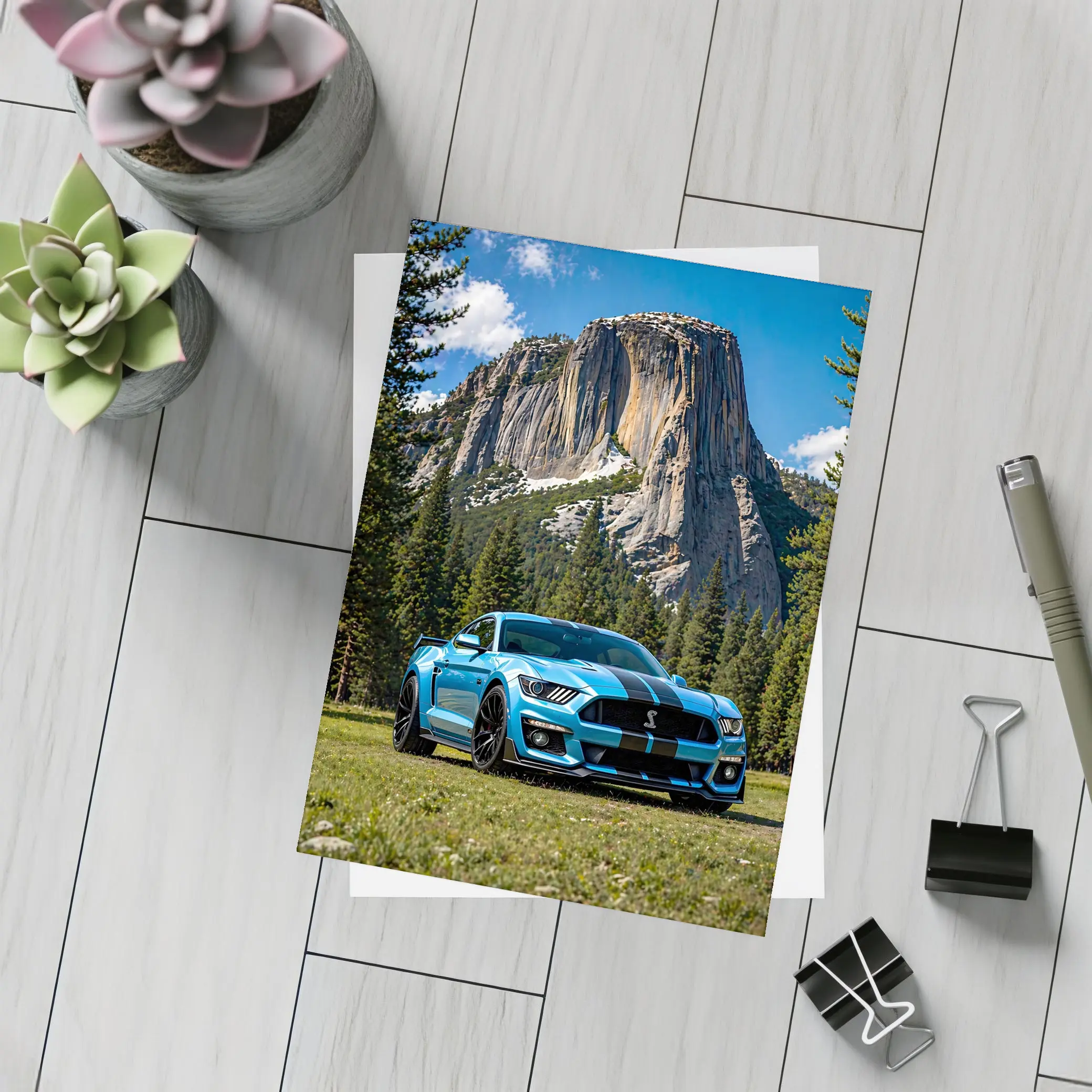 Ford Mustang Shelby GT500 Blue Mountain Forest – Postcards