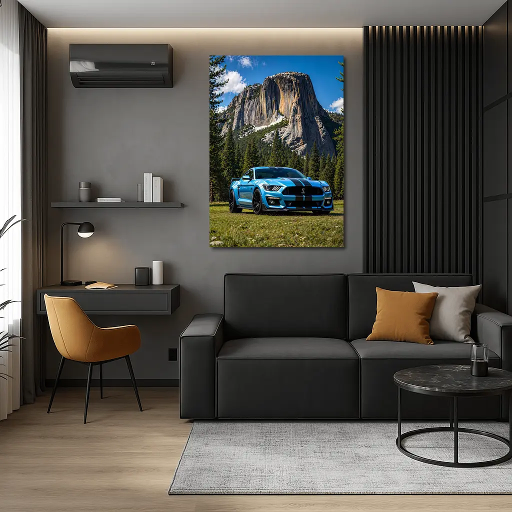 Ford Mustang Shelby GT500 Blue Mountain Forest – Wall Art