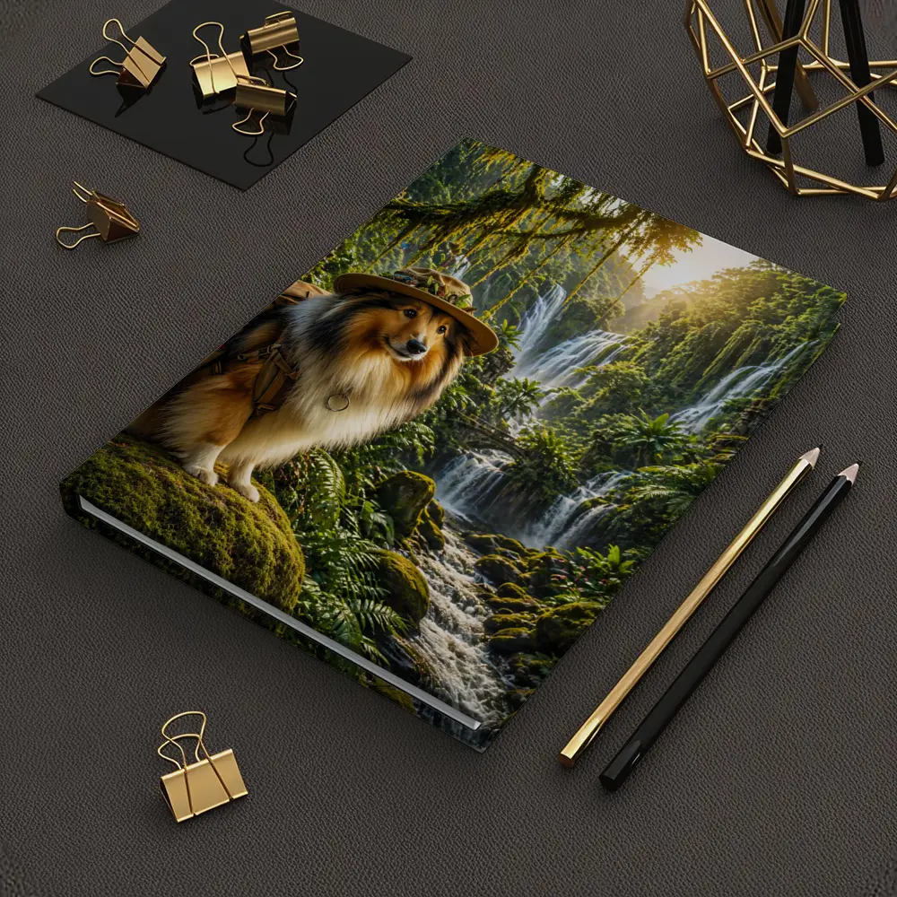 Collie Explorer Dog Jungle Waterfall Adventure – Notebooks