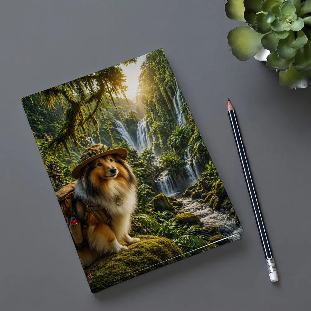 Collie Explorer Dog Jungle Waterfall Adventure – Notebooks