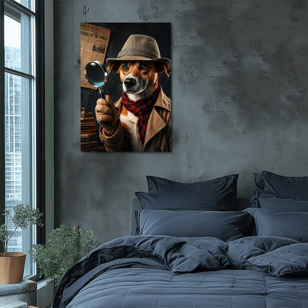 Jack Russell Terrier Detective Dog Newspaper – Wall Art