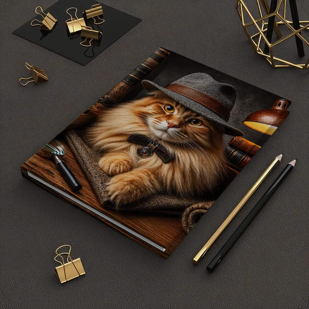 Detective Maine Coon Cat Library Books – Notebooks