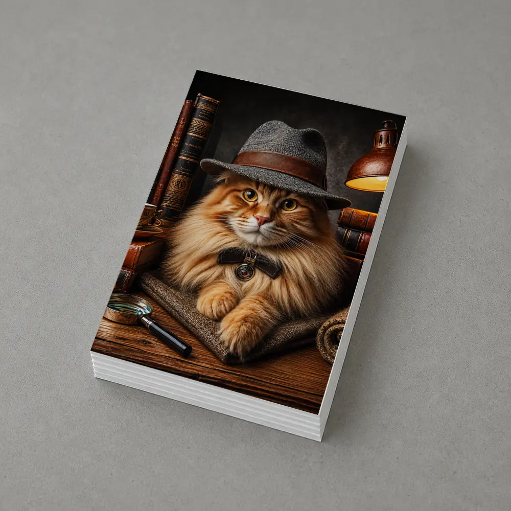 Detective Maine Coon Cat Library Books – Postcards