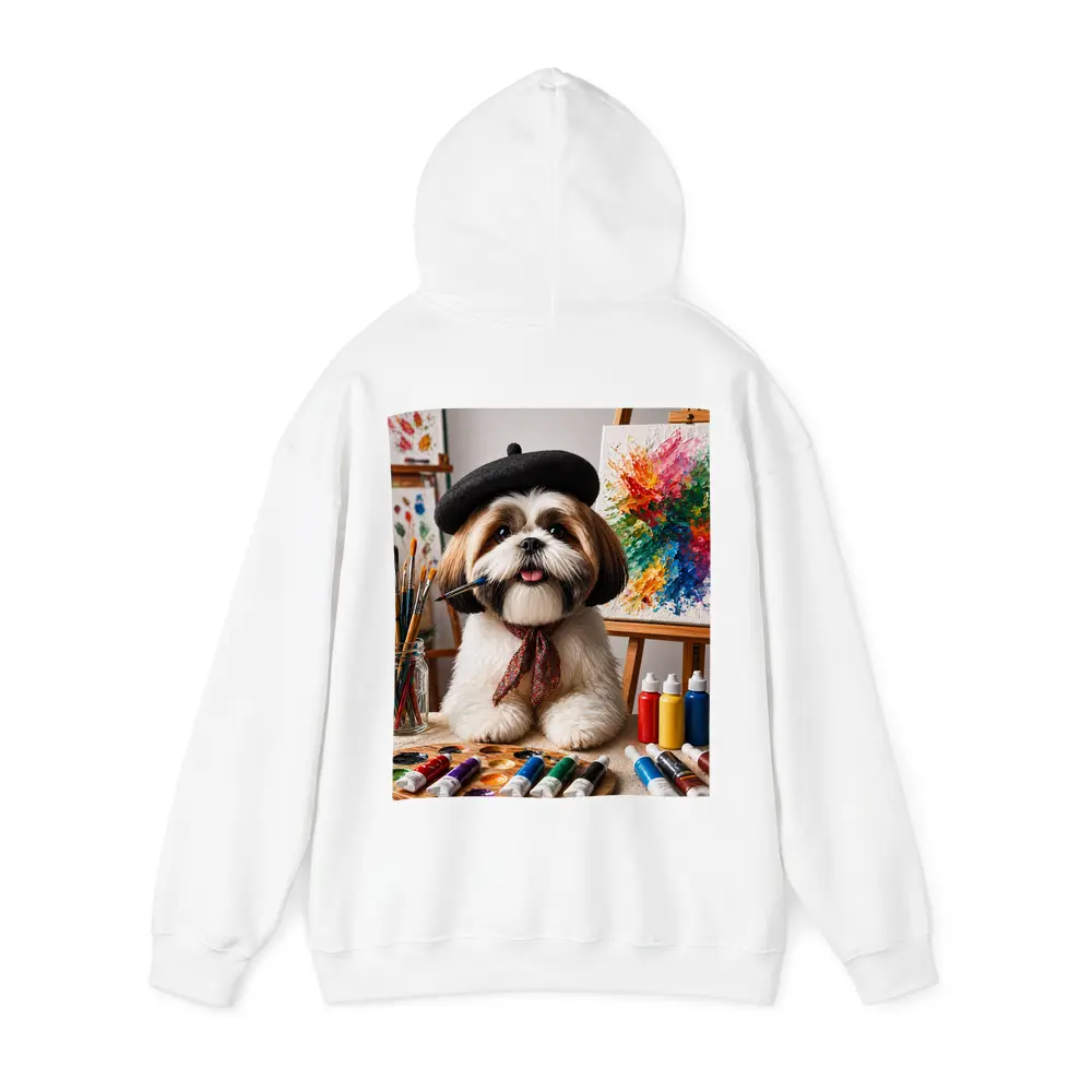 Shih Tzu Artist Painting Colorful Canvas Studio – Hoodies