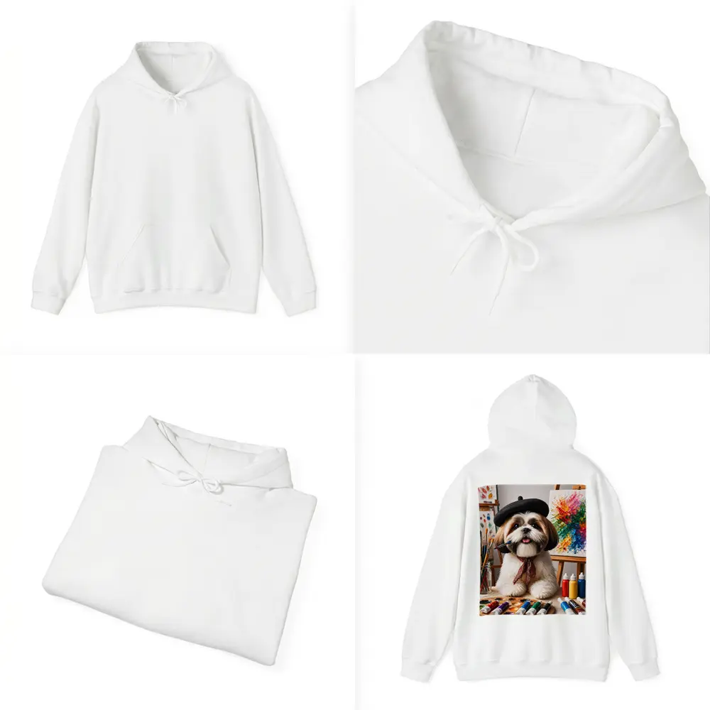 Shih Tzu Artist Painting Colorful Canvas Studio – Hoodies