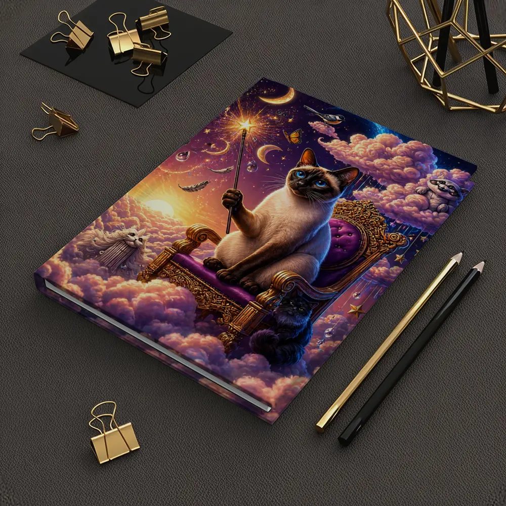 Siamese Cat Wizard Cloud Throne Fantasy – Notebooks