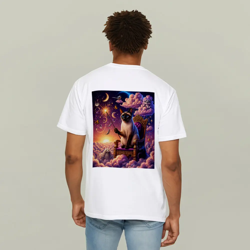 Siamese Cat Wizard Cloud Throne Fantasy – T-Shirts