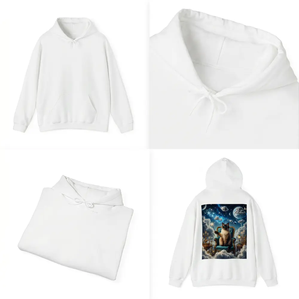Siamese Cat Wizard Throne Fantasy Sky – Hoodies