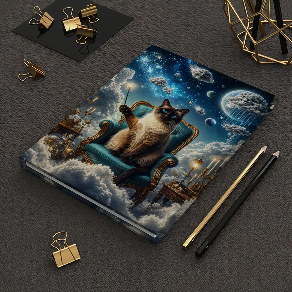 Siamese Cat Wizard Throne Fantasy Sky – Notebooks