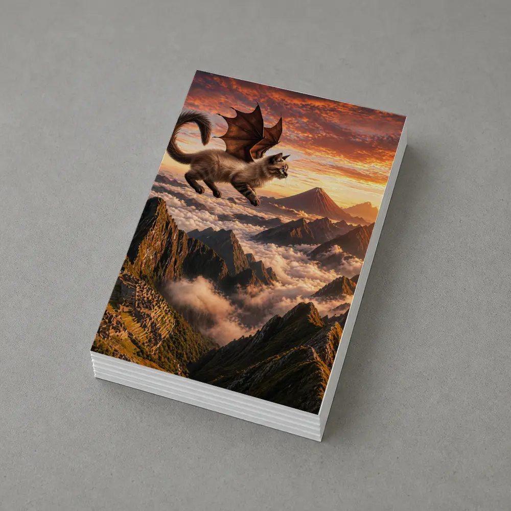 Siamese Dragon Cat Flying Over Mountains – Postcards