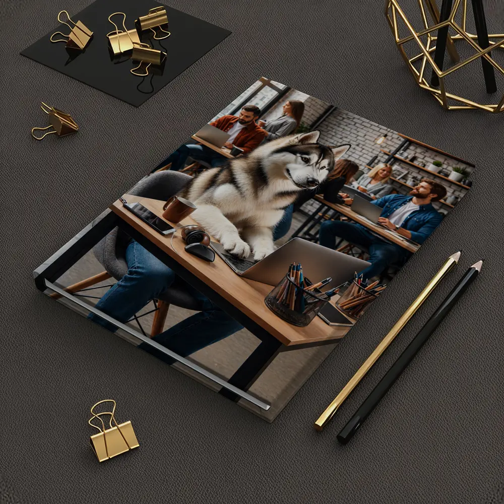 Siberian Husky Working Laptop Coworking Office – Notebooks