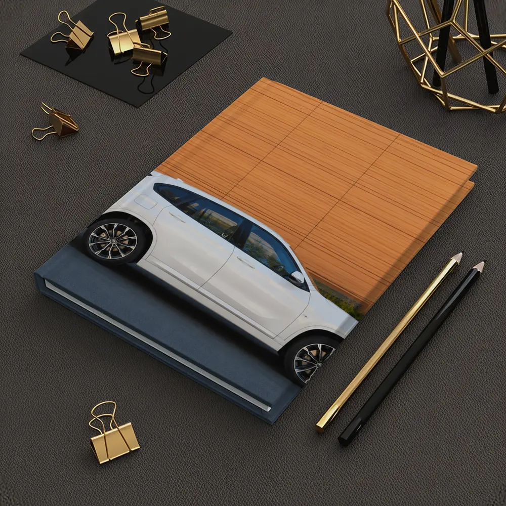 BMW X1 White Side View Orange Wall – Notebooks