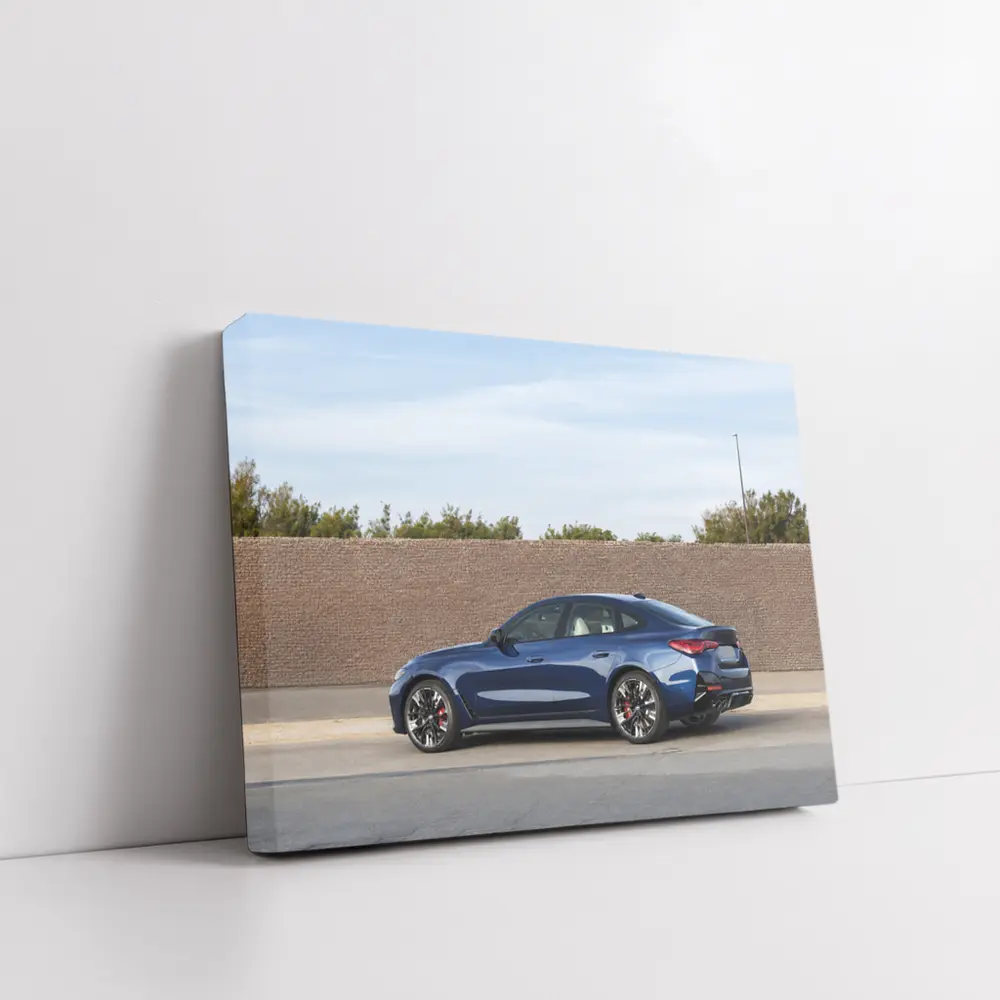 BMW 4 Series Dark Blue Side Street View – Wall Art