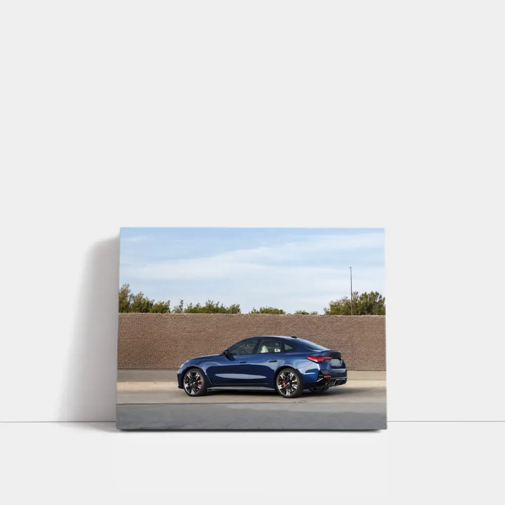 BMW 4 Series Dark Blue Side Street View – Wall Art