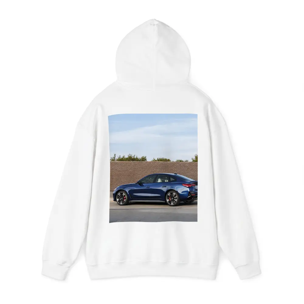 BMW 4 Series Dark Blue Side Street View – Hoodies