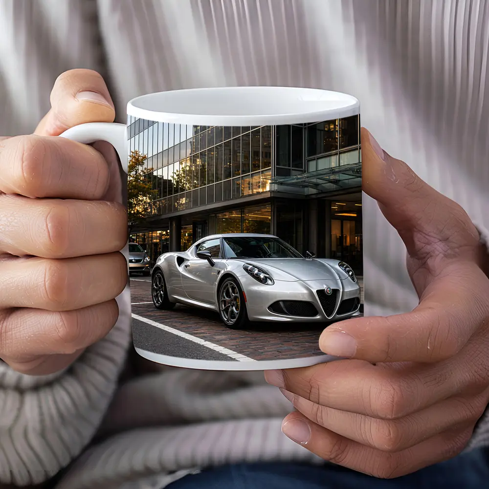 Alfa Romeo 4C Silver Urban City Street – Mugs