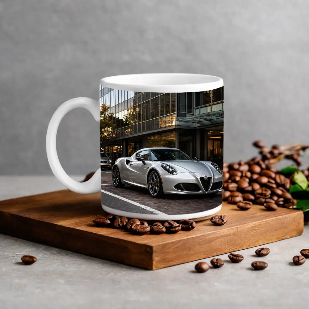 Alfa Romeo 4C Silver Urban City Street – Mugs