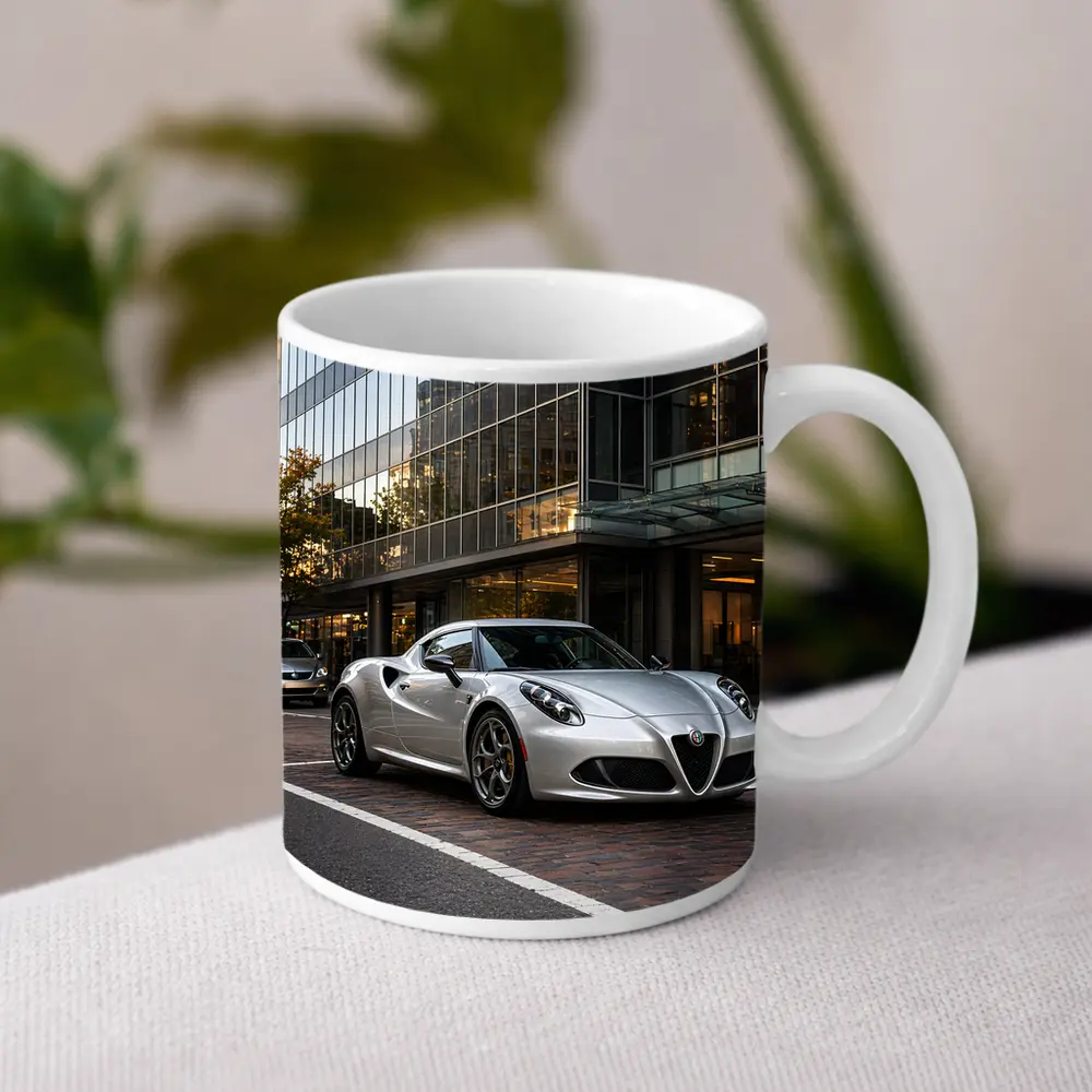Alfa Romeo 4C Silver Urban City Street – Mugs