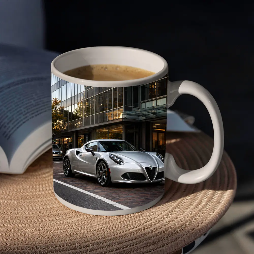 Alfa Romeo 4C Silver Urban City Street – Mugs