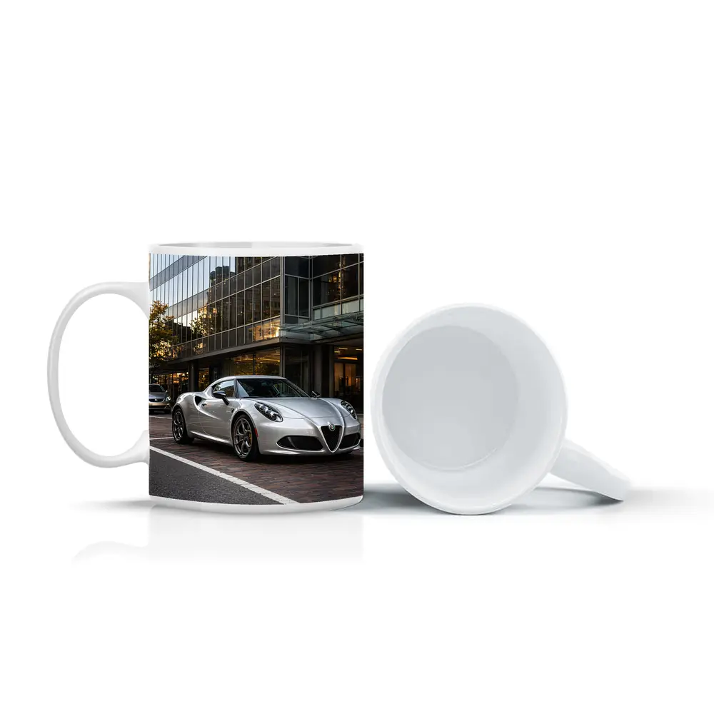 Alfa Romeo 4C Silver Urban City Street – Mugs