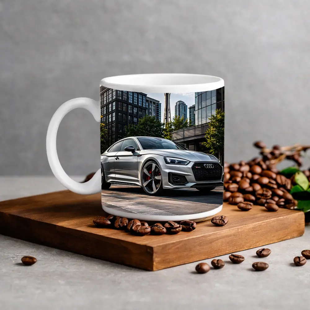Audi RS5 Silver Coupe Seattle Space Needle – Mugs